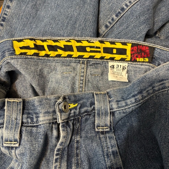 Vintage 90s Original JNCO
Crime Scene Jeans
Distressed Worn Size 31x32 - Picture 9 of 11